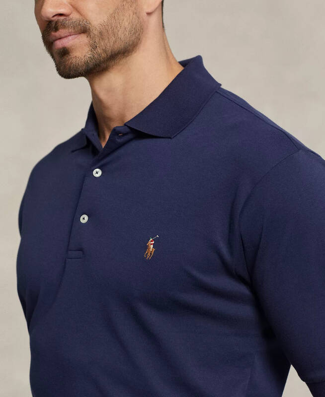 Men's Big & Tall Classic Fit Soft Cotton Polo-Refined Navy - 3