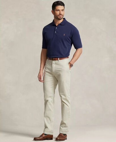 Men's Big & Tall Classic Fit Soft Cotton Polo-Refined Navy - 4