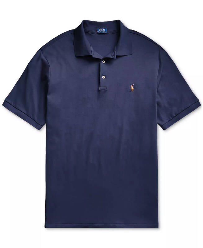 Men's Big & Tall Classic Fit Soft Cotton Polo-Refined Navy - 5
