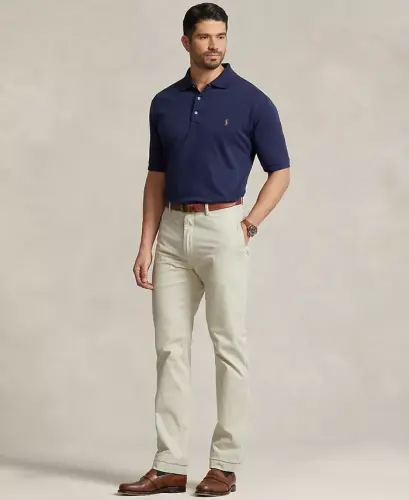 Men's Big & Tall Classic Fit Soft Cotton Polo-Refined Navy 