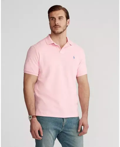 Men's Big & Tall Solid Polo Shirt - Carmel Pink 