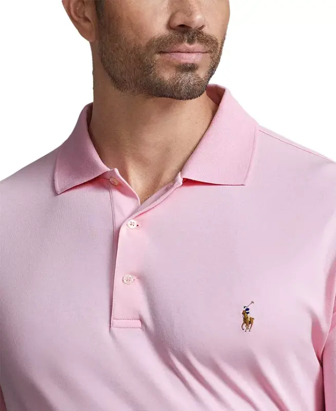 Men's Big & Tall Solid Polo Shirt - Carmel Pink - 5