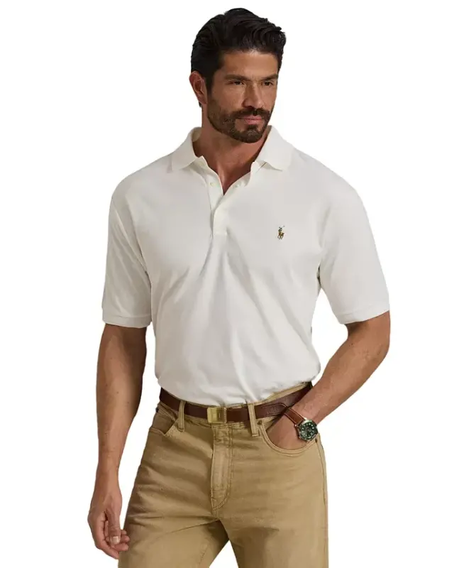 Men's Big & Tall Solid Polo Shirt - Carmel Pink - 20