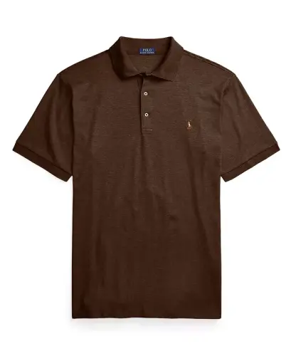 Men's Big & Tall Classic-Fit Soft Cotton Polo Shirt - Nutmeg Brown Heather - 5