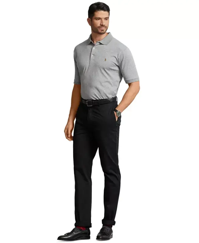 Men's Big & Tall Solid Polo Shirt - Purple Heather - 22