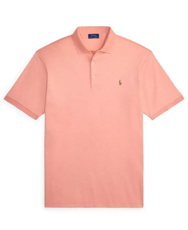 Men's Big & Tall Polo Shirt - Soft Orange Heather - 5