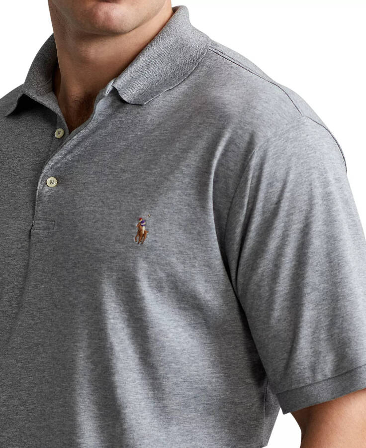 Men's Big & Tall Classic Fit Soft Cotton Polo Steel Heather - 3