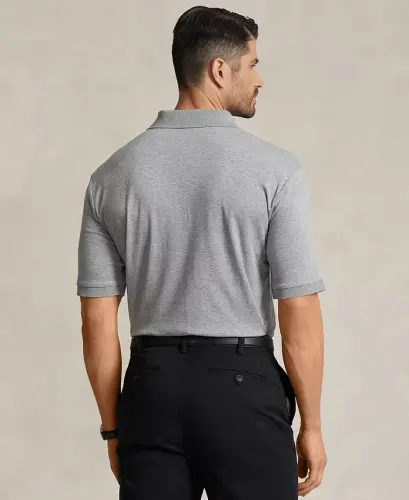 Men's Big & Tall Classic Fit Soft Cotton Polo-Steel Heather - 4