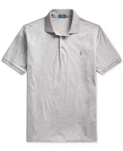 Men's Big & Tall Classic Fit Soft Cotton Polo-Steel Heather - 5