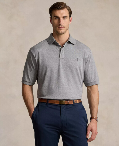 Men's Big & Tall Classic Fit Soft Cotton Polo Steel Heather/Steel Heather - 1