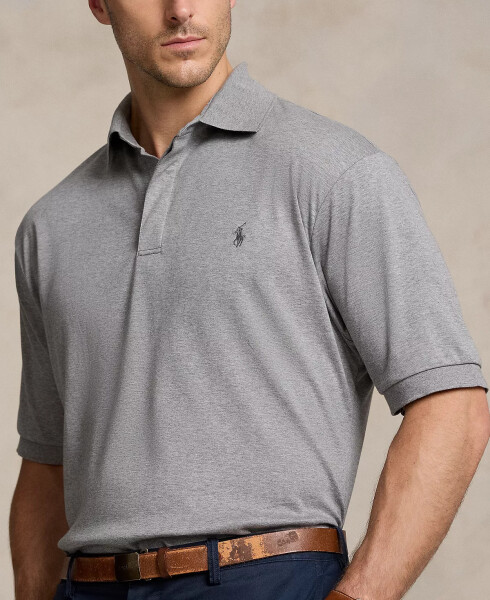 Men's Big & Tall Classic Fit Soft Cotton Polo Steel Heather/Steel Heather - 3