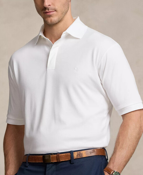 Men's Big & Tall Classic Fit Soft Cotton Polo White/White - 3