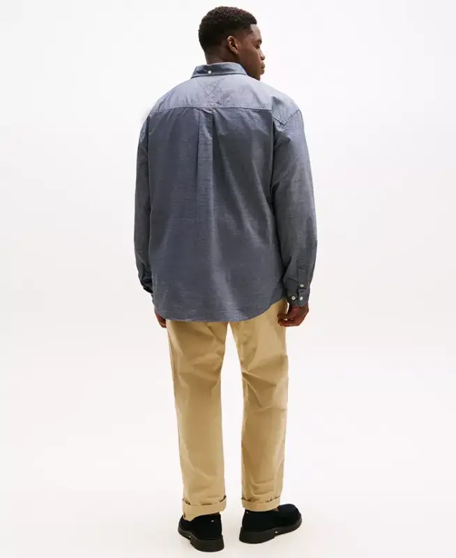 Men's Big & Tall Classic-Fit Stretch Solid Capote Shirt - Desert Sky - 2