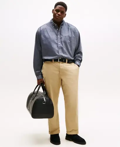 Men's Big & Tall Classic-Fit Stretch Solid Capote Shirt - Desert Sky - 4