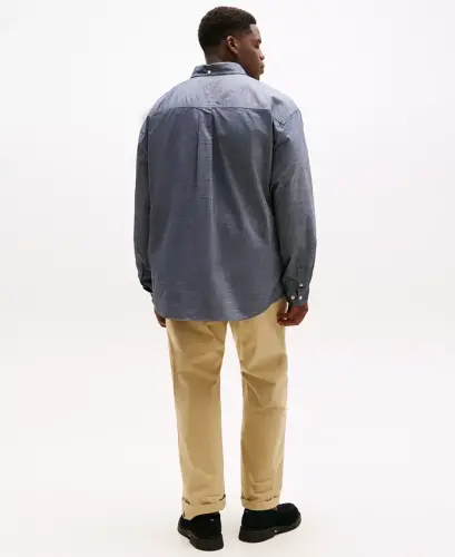 Men's Big & Tall Classic-Fit Stretch Solid Capote Shirt - Desert Sky - TOMMY HILFIGER (1)