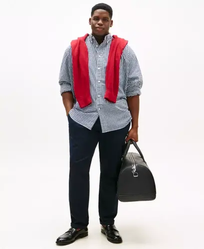 Men's Big & Tall Classic-Fit Twain Stretch Check Shirt - Desert Sky - 3