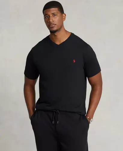 Men's Big & Tall V-Neck T-Shirt - Black 