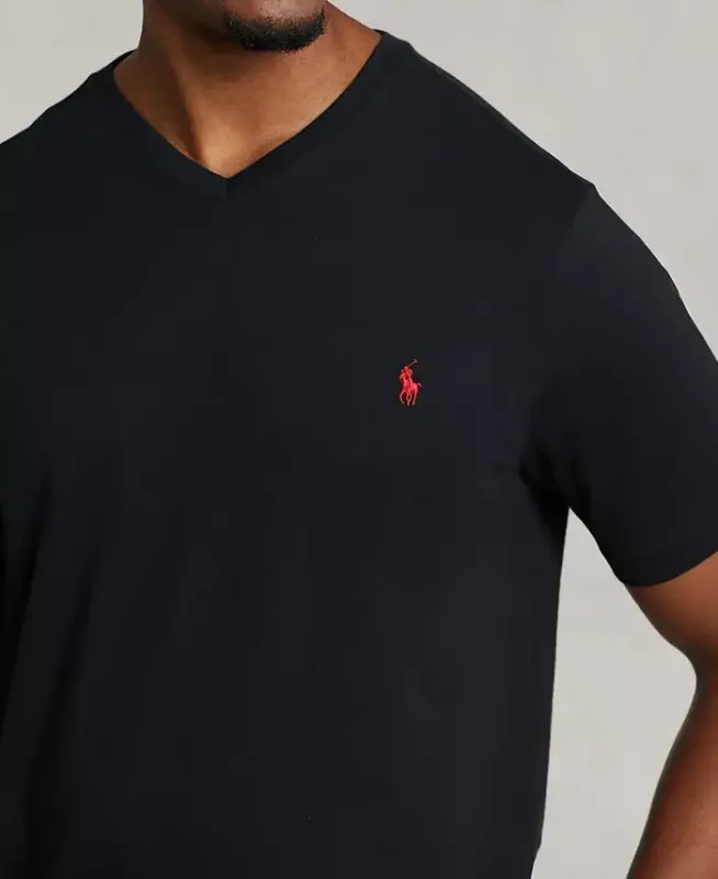 Men's Big & Tall V-Neck T-Shirt - Black - 3