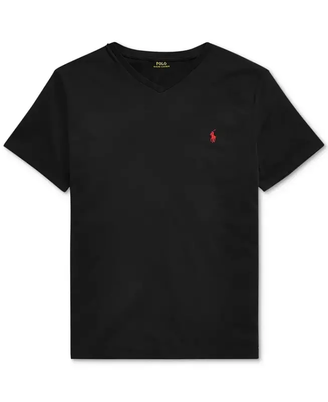 Men's Big & Tall V-Neck T-Shirt - Black - 5