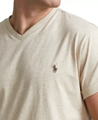 Men's Big & Tall V-Neck T-Shirt - Expedition Dune Heather - 3