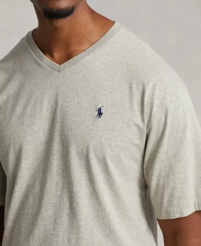 Men's Big & Tall V-Neck T-Shirt - New Heather Gray - 3