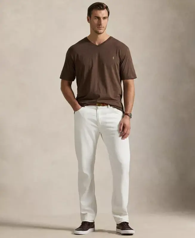 Men's Big & Tall Classic-Fit V-Neck T-Shirt - Nutmeg Brown Heather - 2