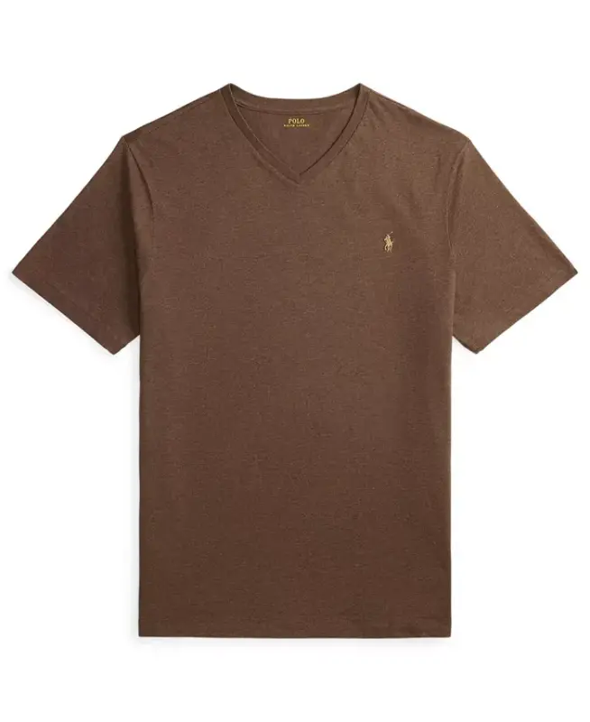 Men's Big & Tall Classic-Fit V-Neck T-Shirt - Nutmeg Brown Heather - 5