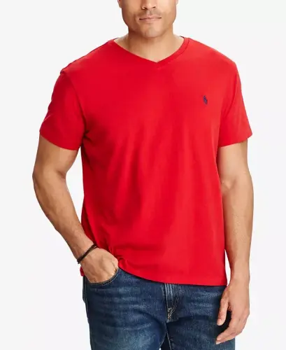 Men's Big & Tall Classic-Fit V-Neck T-Shirt - Red 