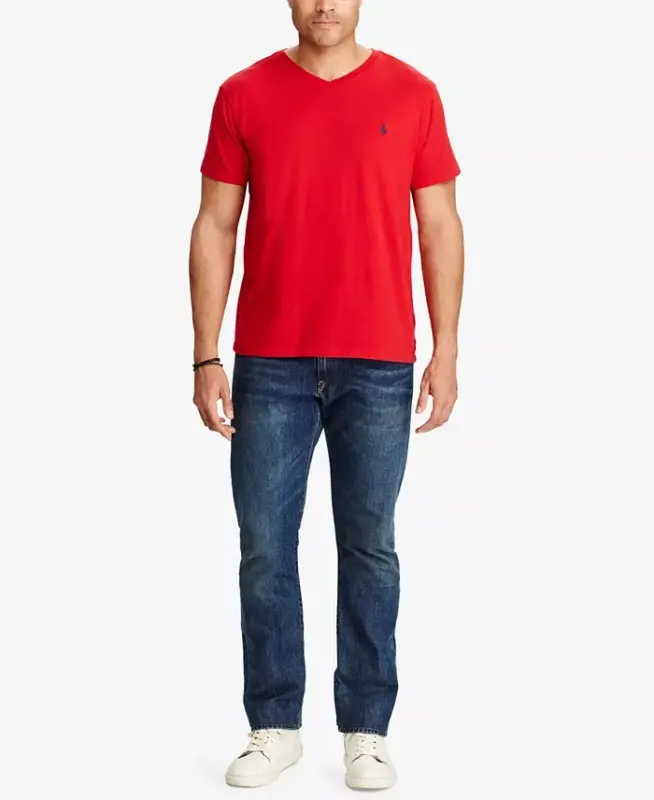 Men's Big & Tall Classic-Fit V-Neck T-Shirt - Red - 2