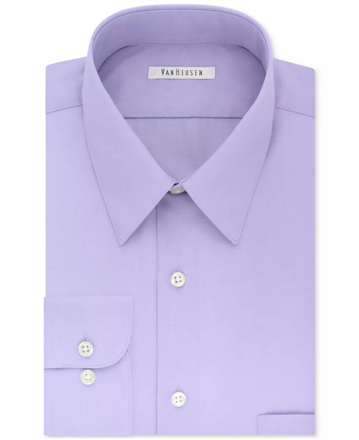 Men's Big & Tall Classic/Regular Fit Wrinkle Free Poplin Solid Dress Shirt Lavender - 1