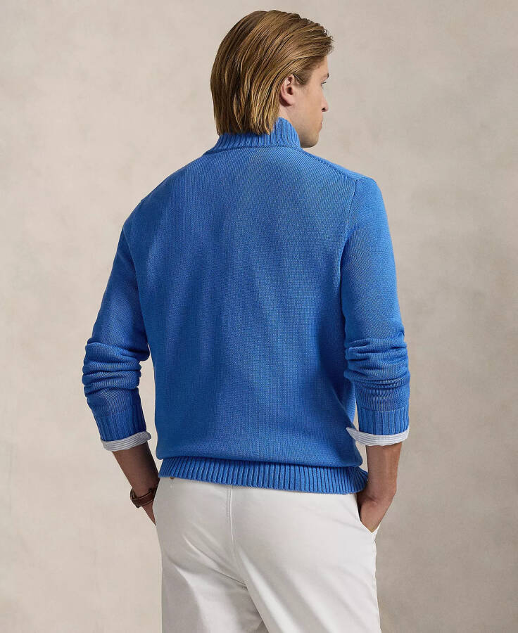 Men's Big & Tall Cotton Quarter-Zip Sweater Blue Orbit - 3