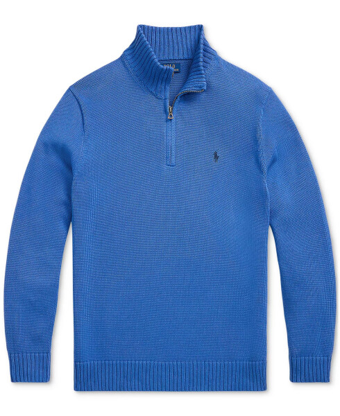 Men's Big & Tall Cotton Quarter-Zip Sweater Blue Orbit - 5