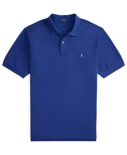 Men's Big & Tall Cotton Short-Sleeve Polo Shirt - Blue Yacht/C7553 - 5