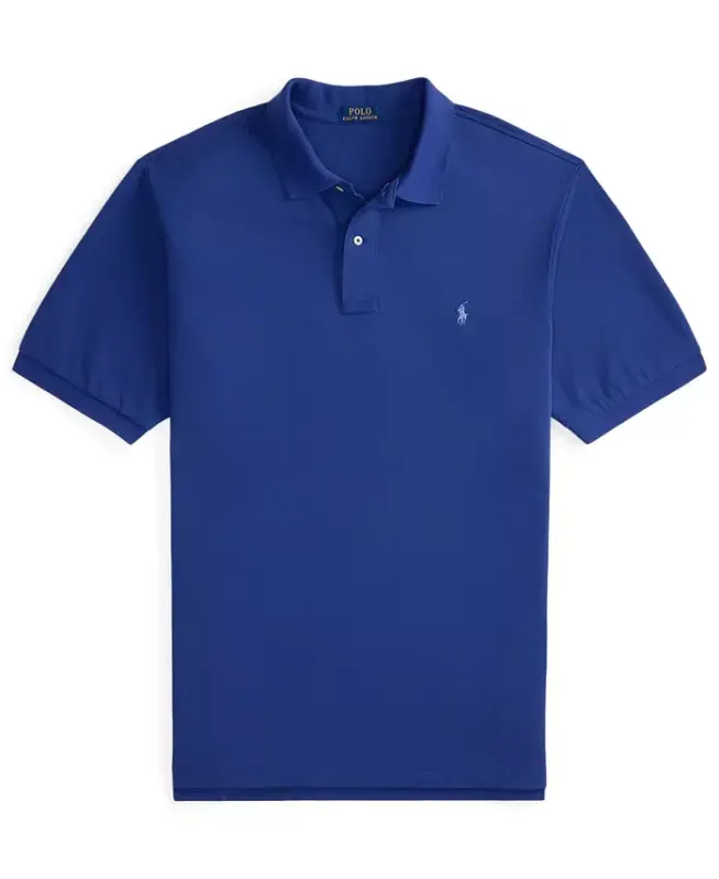 Men's Big & Tall Cotton Short-Sleeve Polo Shirt - Blue Yacht/C7553 - 5