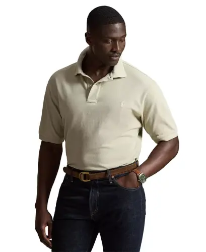 Men's Big & Tall Cotton Short-Sleeve Polo Shirt - Classic Stone/C8125 - 1