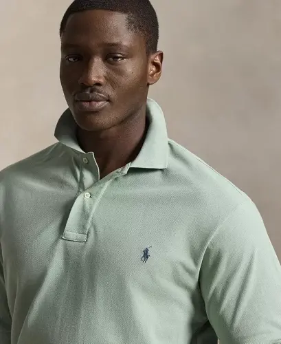 Men's Big & Tall Cotton Short-Sleeve Polo Shirt - Light Green/C7952 - 3