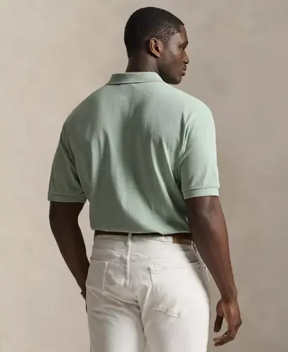 Men's Big & Tall Cotton Short-Sleeve Polo Shirt - Light Green/C7952 - 4