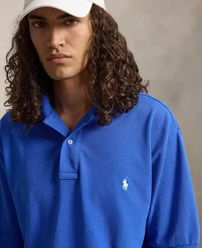 Men's Big & Tall Cotton Short-Sleeve Polo Shirt - New Iris Blue/C1730 - 3
