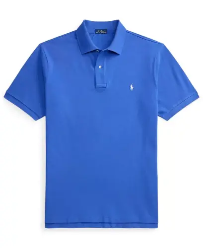 Men's Big & Tall Cotton Short-Sleeve Polo Shirt - New Iris Blue/C1730 - 5