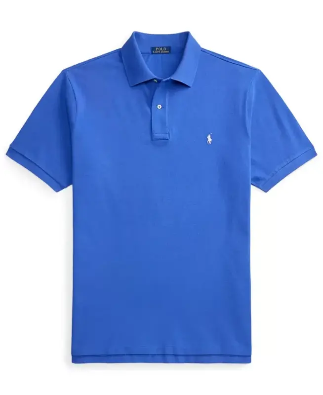 Men's Big & Tall Cotton Short-Sleeve Polo Shirt - New Iris Blue/C1730 - 5