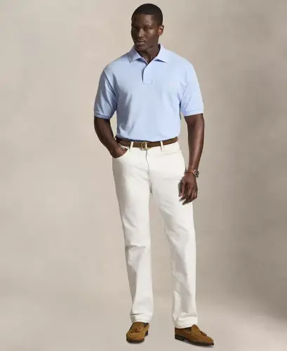 Men's Big & Tall Cotton Short-Sleeve Polo Shirt - Pebble Blue/C3115 - 2