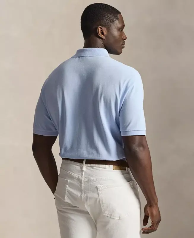 Men's Big & Tall Cotton Short-Sleeve Polo Shirt - Pebble Blue/C3115 - 5