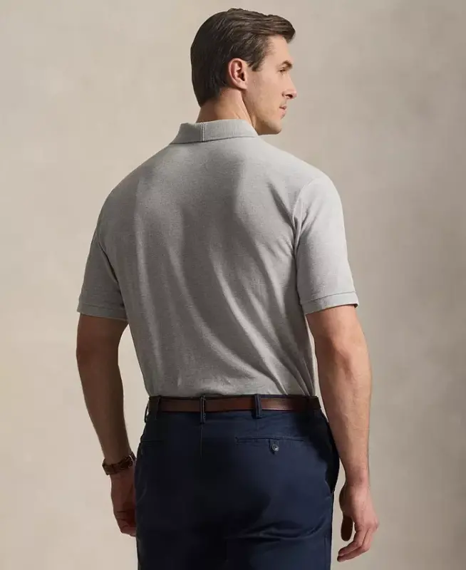 Men's Big & Tall Cotton Short-Sleeve Polo Shirt - Spring Heather/C1730 - 4