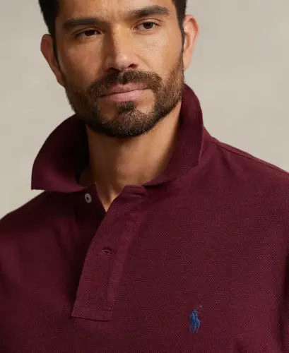 Men's Big & Tall Cotton Short-Sleeve Polo Shirt - Spring Wine Heather - 3