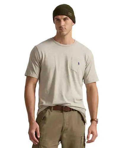 Men's Big & Tall Crew-Neck Pocket T-Shirt - Gray Heather 
