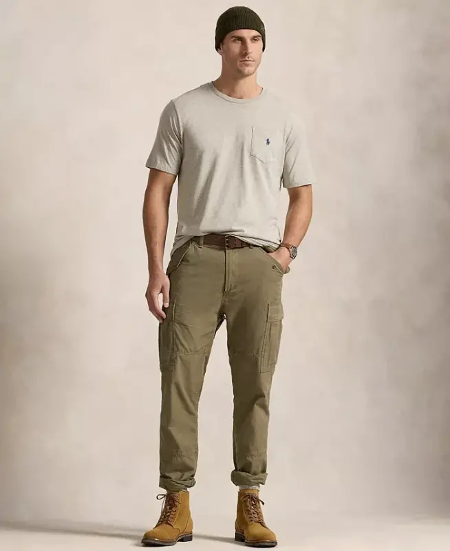 Men's Big & Tall Crew-Neck Pocket T-Shirt - Gray Heather - 2