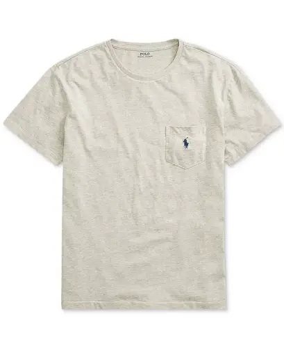 Men's Big & Tall Crew-Neck Pocket T-Shirt - Gray Heather - 5