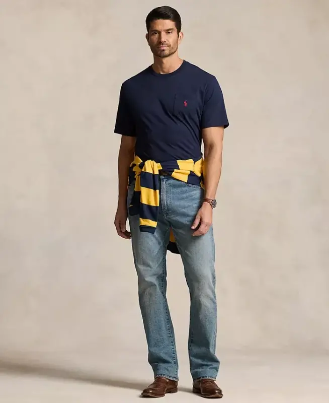 Men's Big & Tall Crew-Neck Pocket T-Shirt-Ink - 2