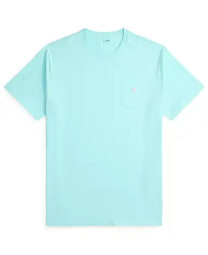 Men's Big & Tall Crew-Neck Pocket T-Shirt - New Aqua - 4