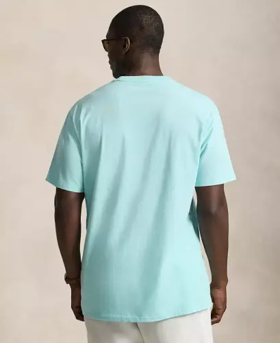Men's Big & Tall Crew-Neck Pocket T-Shirt - New Aqua - 5
